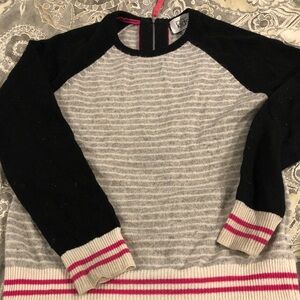 Autumn cashmere sweater with zipper in back 12 hot pink accents